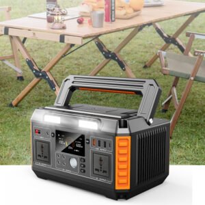 600W Pure Sine Wave Portable Solar Power Station, 520Wh 140400mAh Emergency Solar‑Generator with Multi‑Port Fast‑Charge, for Camping Home Blackout Outdoor Backup Power Supply